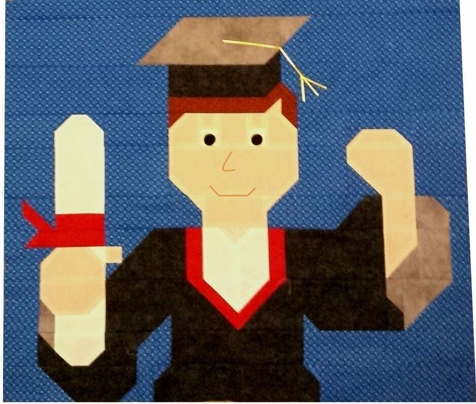 Graduate Boy Quilt Pattern - 3 Sizes - PDF