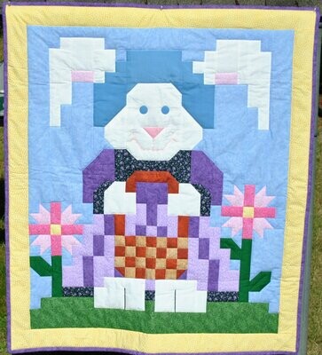 Rose Rabbit Quilt Pattern - 3 Sizes - PDF