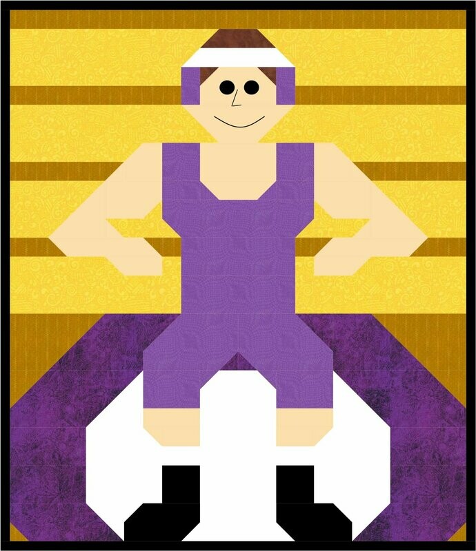 Wrestler Quilt Pattern - 3 Sizes - PDF