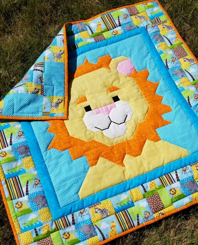 Leo Lion Baby Quilt Pattern  - 3 Sizes - PDF