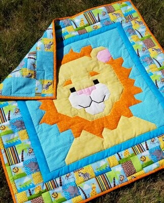 Leo Lion Baby Quilt Pattern - 3 Sizes - PDF