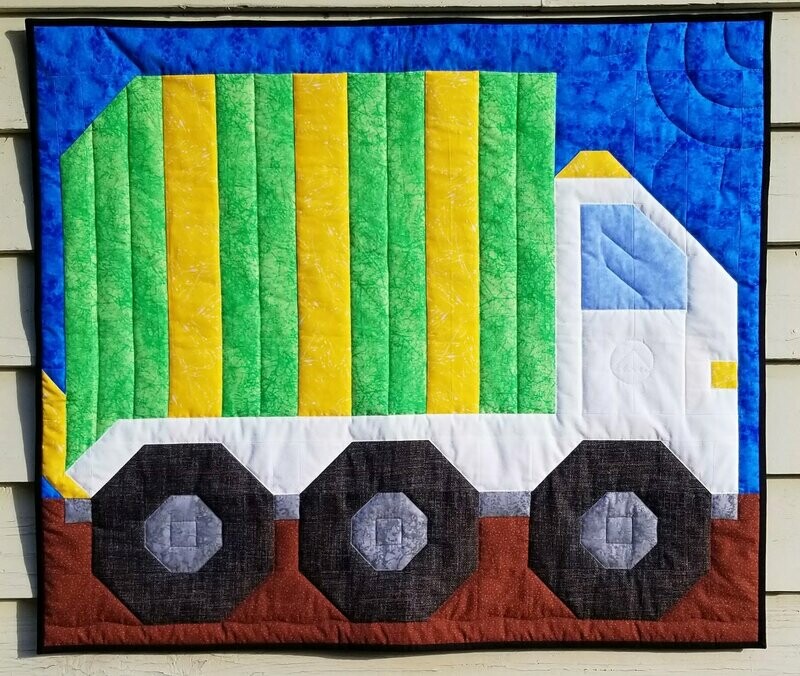 Garbage Truck Quilt Pattern - 3 Sizes - PDF