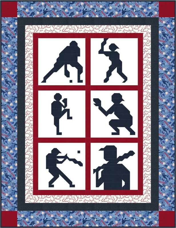 Baseball Twin "Grand Slam" Quilt Pattern, 66x86, PDF