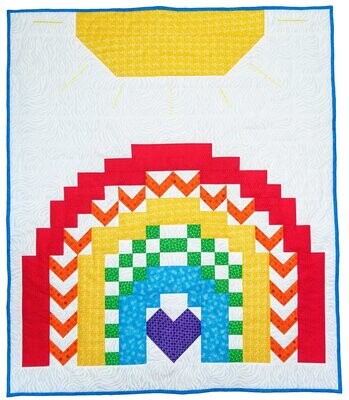 Rainbow Baby Quilt Pattern - 3 Sizes - Instant Download PDF