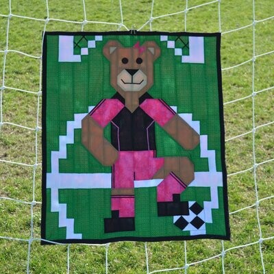 Girl Soccer Bear Quilt Pattern - 3 Sizes - PDF