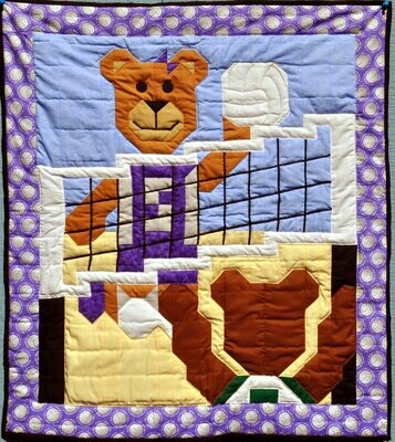 Volleyball Bear Quilt Pattern - 3 sizes - PDF