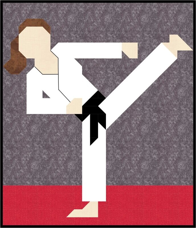 Martial Arts Long Hair Quilt Pattern with 3 sizes Instant Download