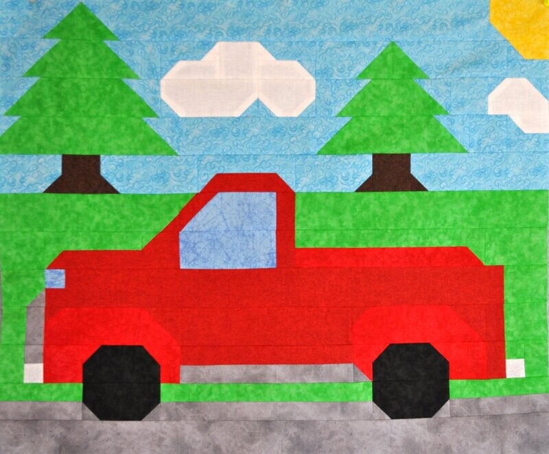 Truck Quilt Pattern 3 Sizes PDF