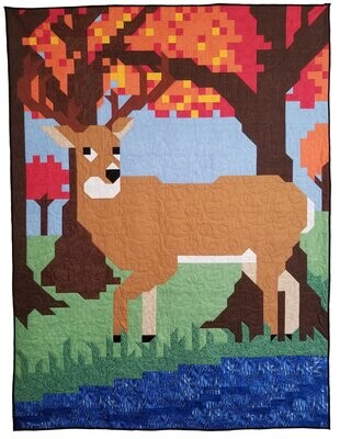 Deer Quilt Pattern, Twin Size 66x87