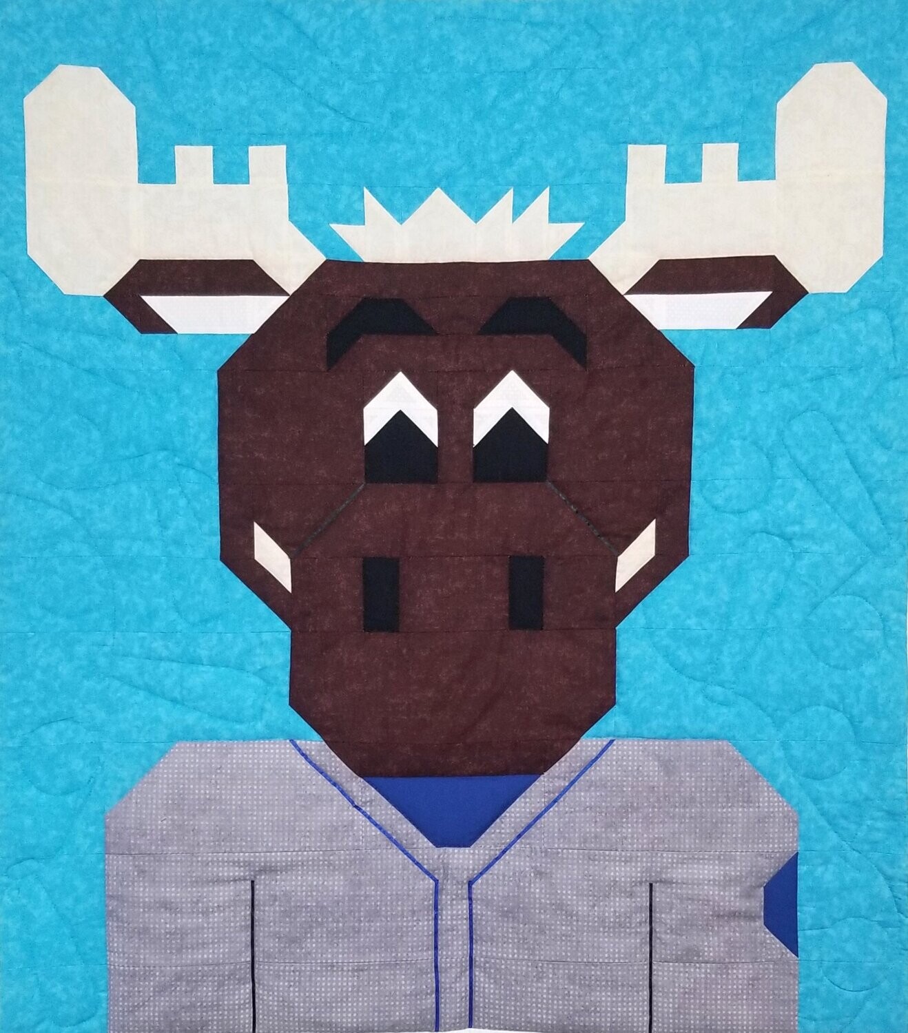 Moose Mascot Quilt Pattern, 3 Sizes