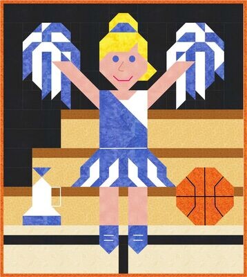 Cheerleader Basketball Quilt Pattern - 3 Sizes - PDF instant download