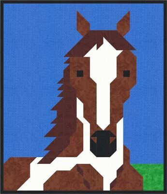 Painted Horse Quilt Pattern - 3 Sizes - Instant download PDF