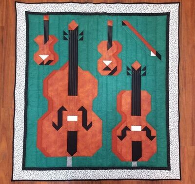 Strings Instrument Quilt Pattern, with 3 sizes