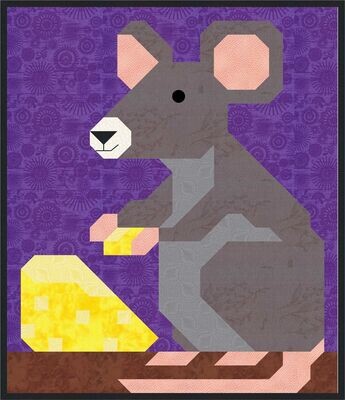 Mouse Quilt Pattern with 3 Sizes 36x42, 24x28, and 48x56, Instant Download PDF