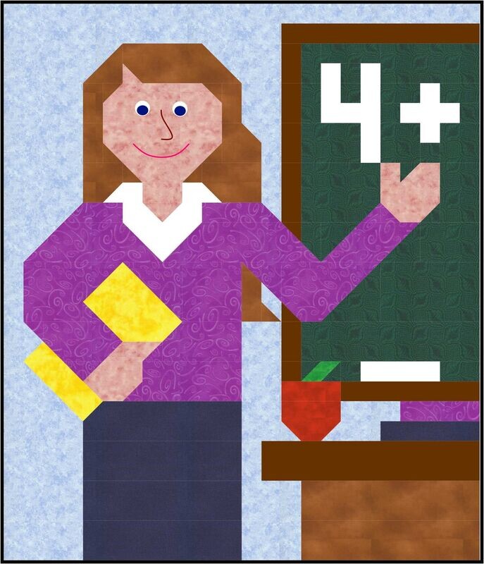 Teacher Quilt Pattern, in 3 Sizes, Instant Download PDF