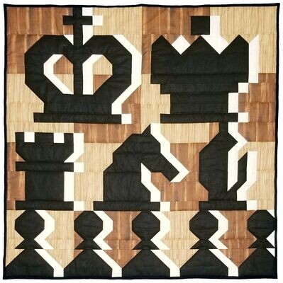 Chess Quilt Pattern, 3 sizes in 1, instant download PDF