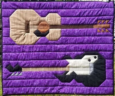 Guitars Quilt Pattern with 3 sizes, instant download PDF