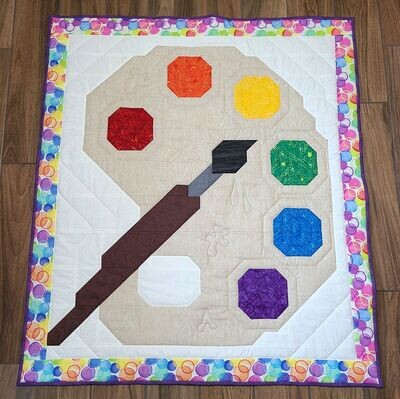 Painting Quilt Pattern, 3 sizes, Instant Download PDF