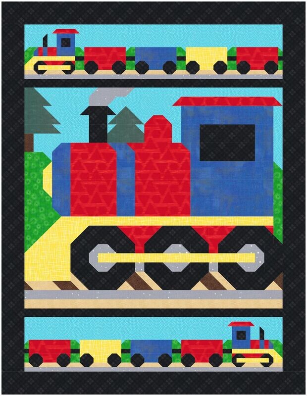 Twin Train Quilt Pattern - 66x86 - PDF
