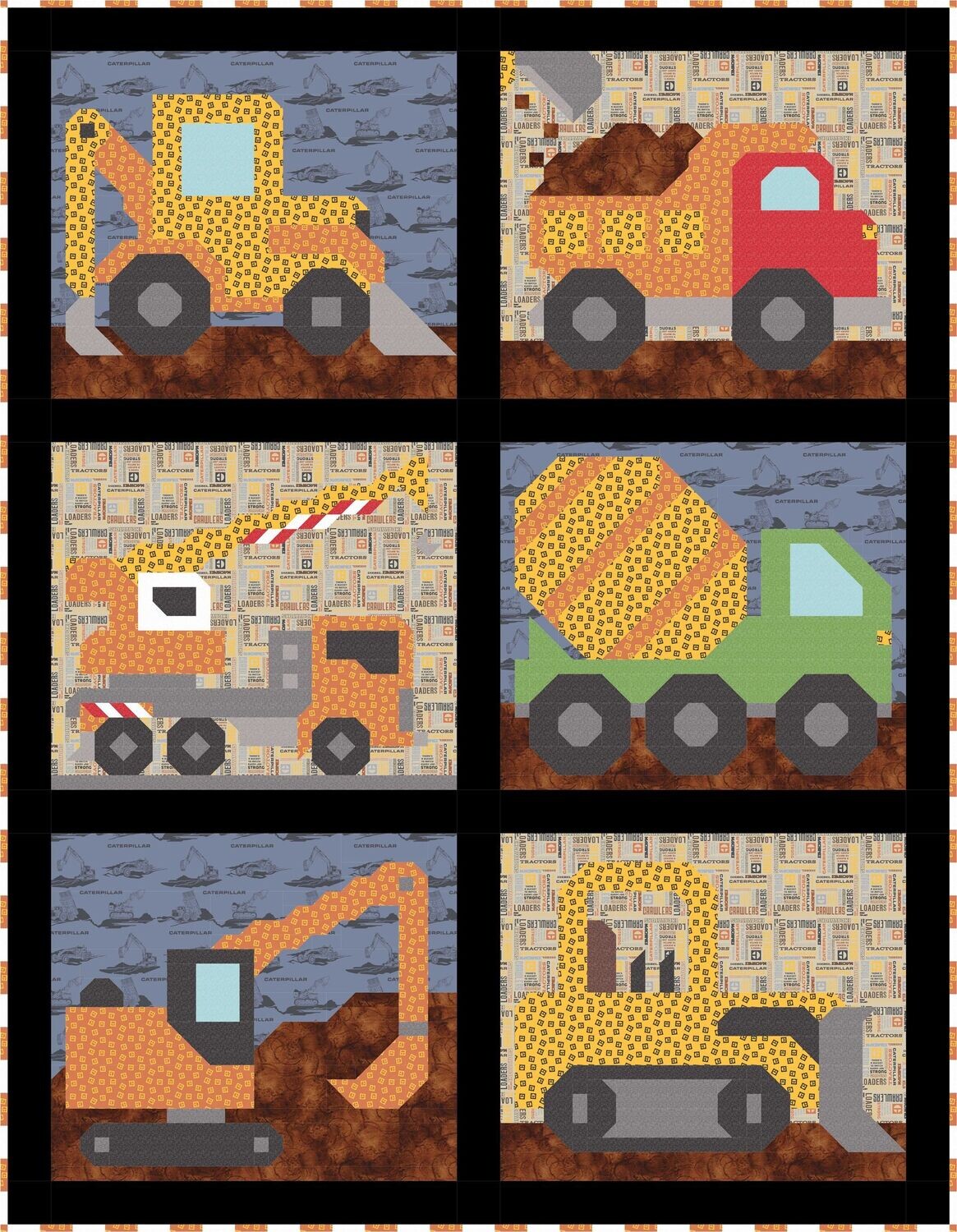 Construction Crew twin size 65x84 Instant Download PDF