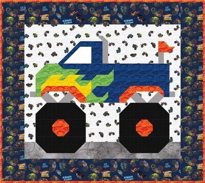 Hot Wheels Monster Truck Quilt Pattern 54x48 Instant Download