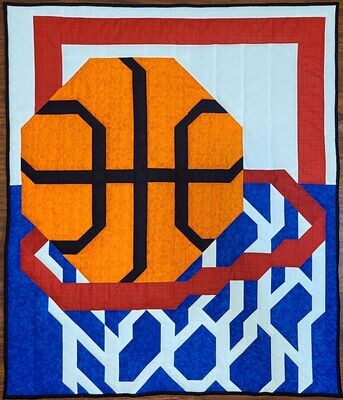 Basketball Hoop Quilt Pattern with 3 sizes, Instant Download PDF