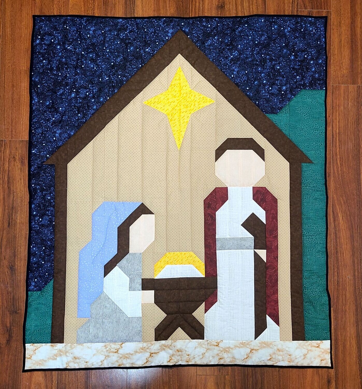 Nativity Quilt Pattern, 3 sizes Include, Instant Download PDF