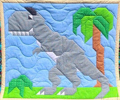 Carnotaurus Dinosaur Quilt Pattern, with Multiple Sizes, Instant Download PDF