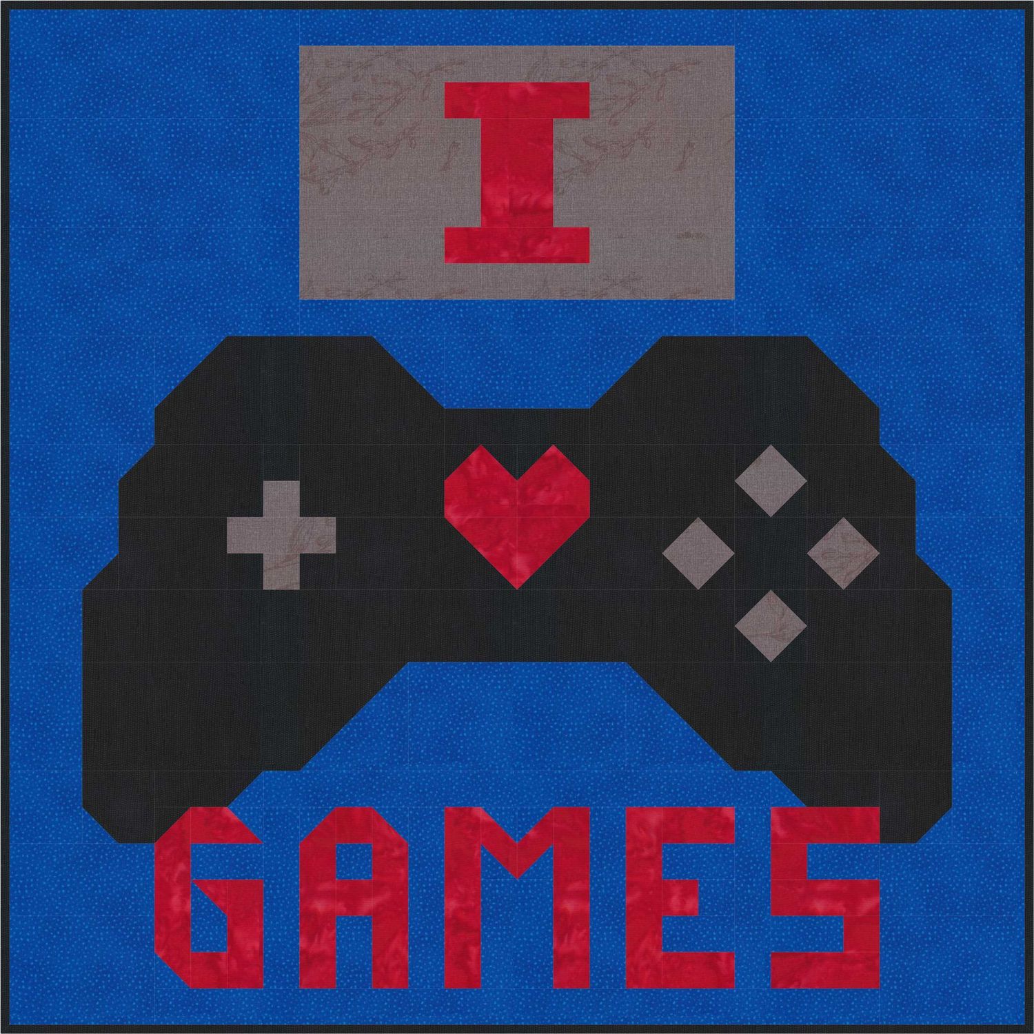 Love Gaming Quilt Pattern - 3 Sizes - PDF