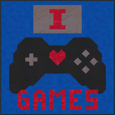 Love Gaming Quilt Pattern - 3 Sizes - PDF