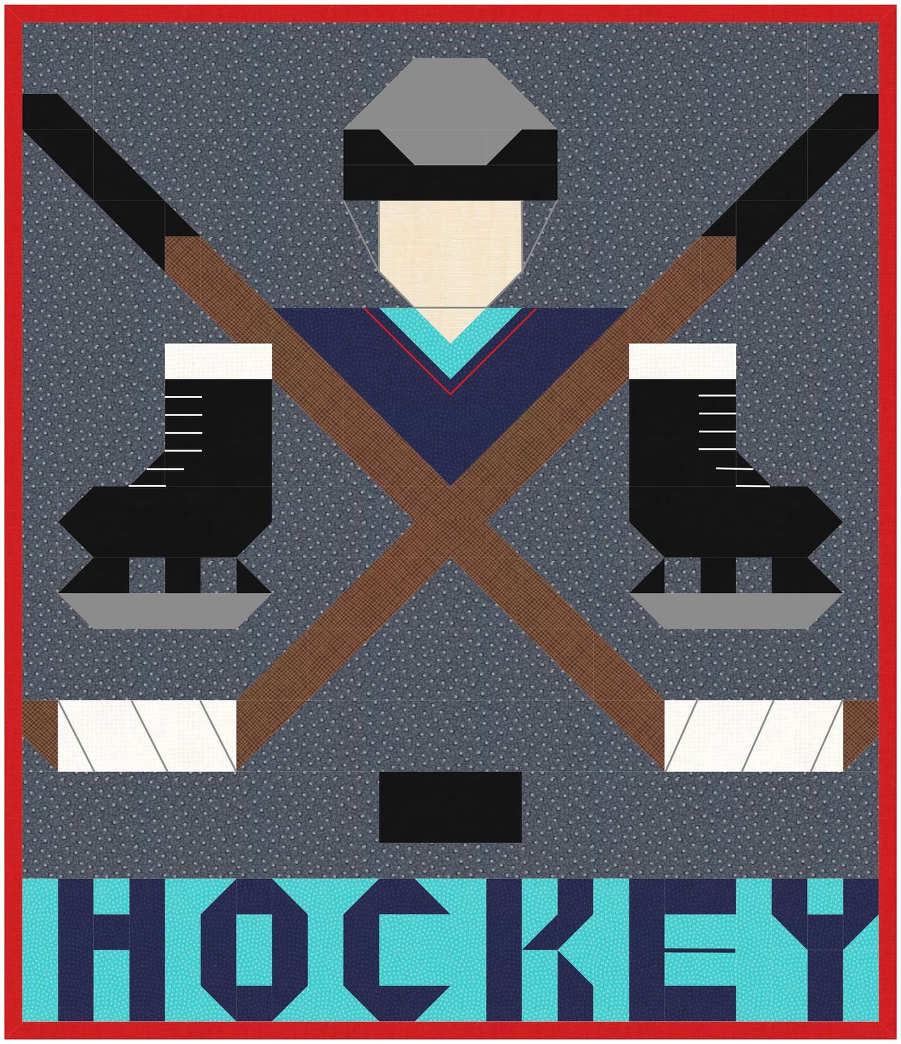 Hockey Sticks Quilt Pattern with 3 sizes, instant download PDF