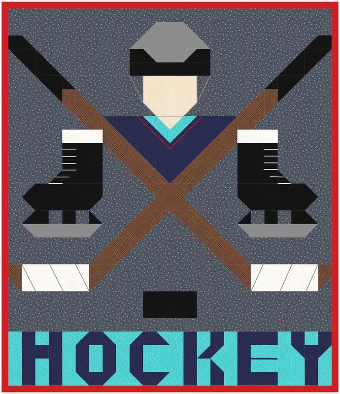 Hockey Sticks Quilt Pattern with 3 sizes, instant download PDF