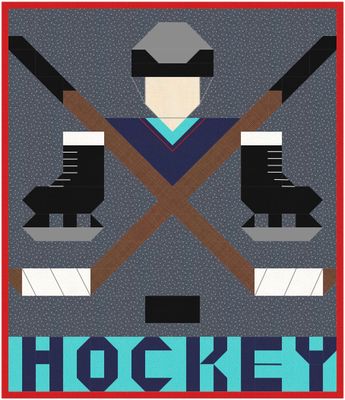 Hockey Sticks Quilt Pattern with 3 sizes, instant download PDF