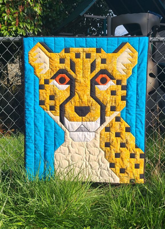Cheetah Quilt Pattern with 3 sizes, digital download