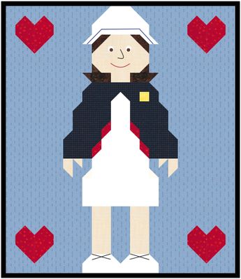 Nurse Quilt Pattern, with 3 Sizes, digital download PDF
