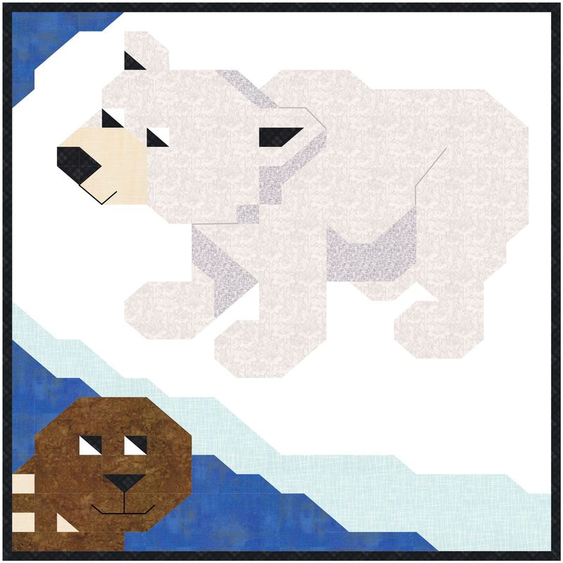 Polar Bear Baby Quilt Pattern - 3 Sizes  - PDF