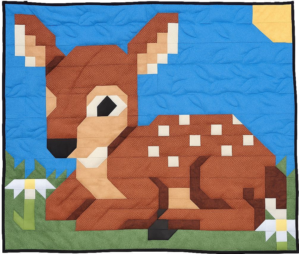 Fawn Baby Quilt Pattern, 3 Sizes
