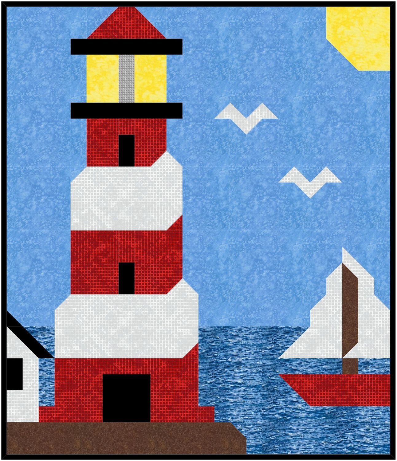 Lighthouse Quilt Pattern, 3 Sizes