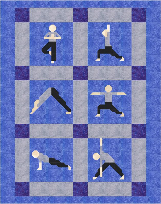 Yoga Man Twin Quilt Pattern, Finished size 66x84, PDF Yoga Man Twin Quilt Pattern, Finished size 66x84, PDF