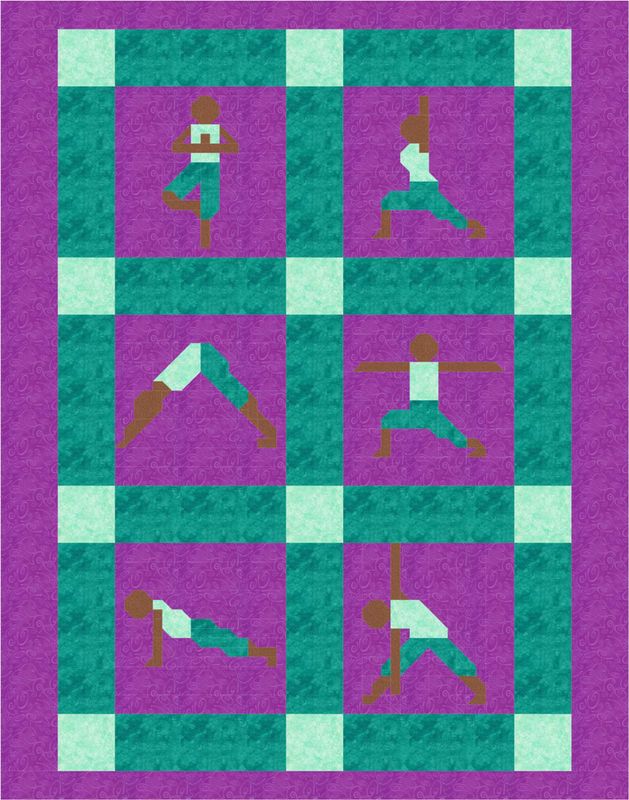 Yoga Woman Twin Quilt Pattern, Finished size 66x84, PDF Yoga Woman Twin Quilt Pattern, Finished size 66x84, PDF