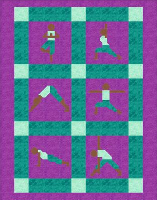 Yoga Woman Twin Quilt Pattern, Finished size 66x84, PDF Yoga Woman Twin Quilt Pattern, Finished size 66x84, PDF