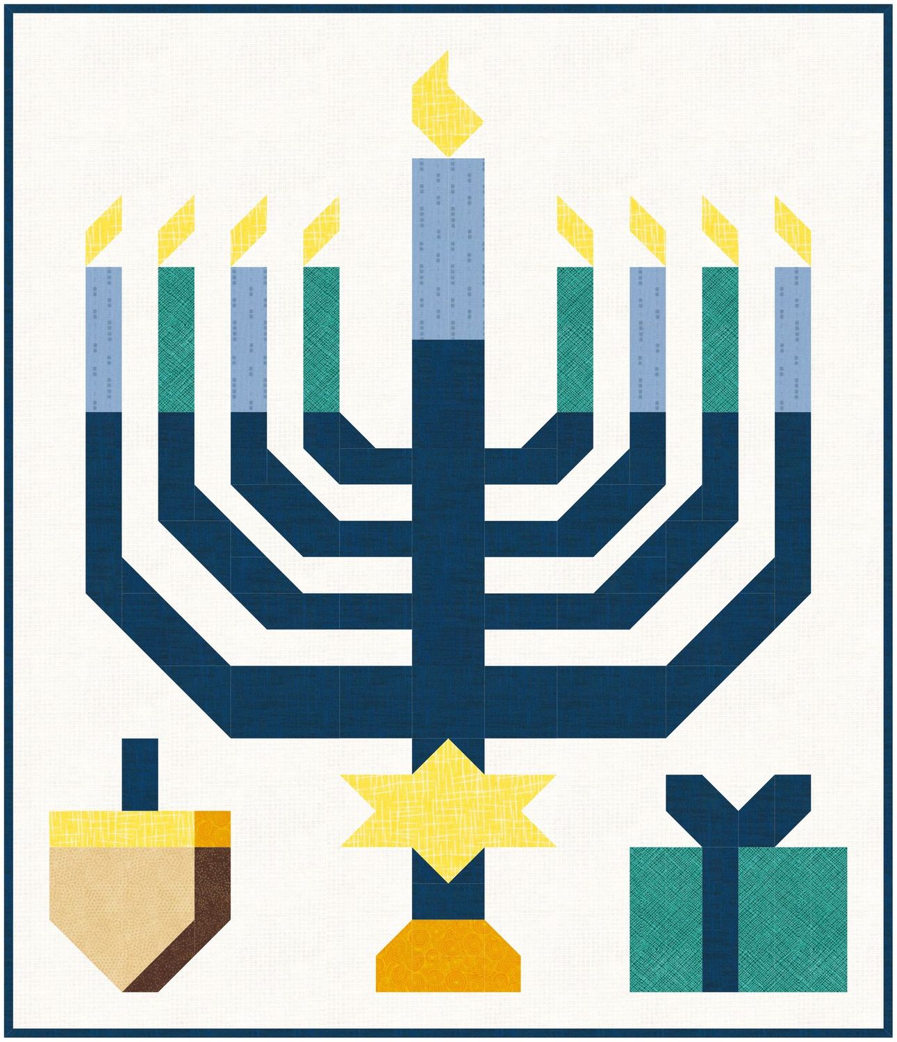 Hanukkah Quilt Pattern, 3 sizes Hanukkah Quilt Pattern, 3 sizes