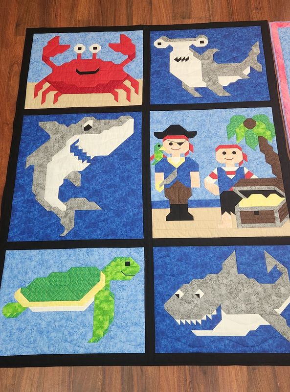 Treasure Cove Twin Size Quilt Pattern (64x84) instant download PDF Treasure Cove Twin Size Quilt Pattern (64x84) instant download PDF