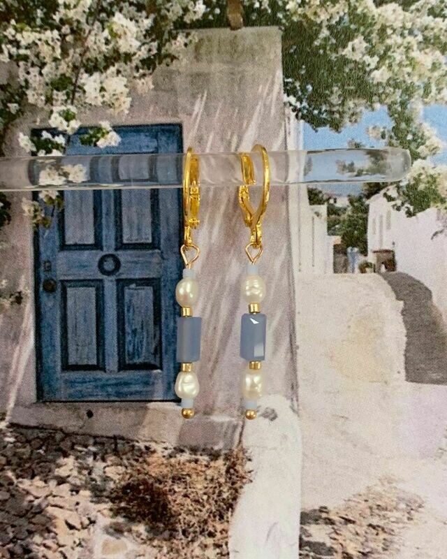 Oorbellen met kralen en zoetwaterparels