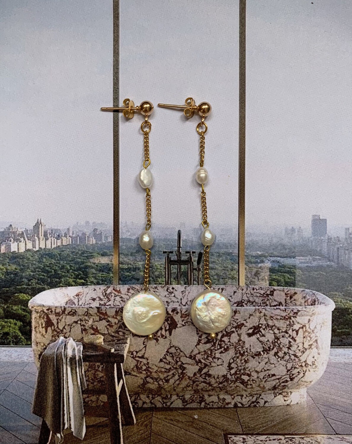 Oorbellen met verschillende zoetwaterparels