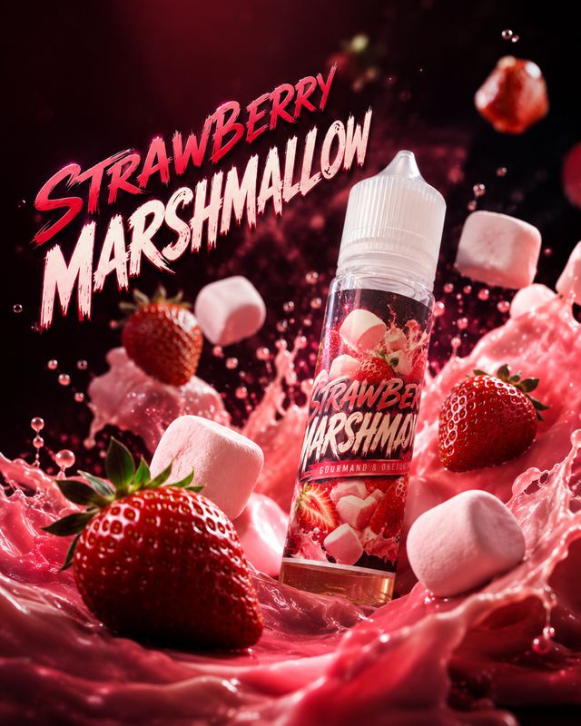 Strawberry Marshmallow – Fraise &amp; Guimauve – Vape Addict – 50 ml