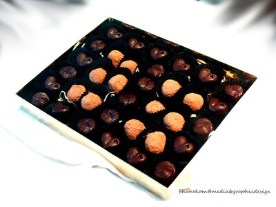 Luxury Noir truffle/chocolates 35. Moorish rich 55% finest Belgian chocolate selection.