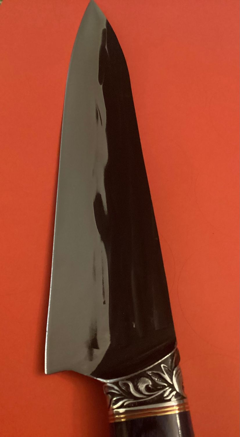 Hand forged large chef knife