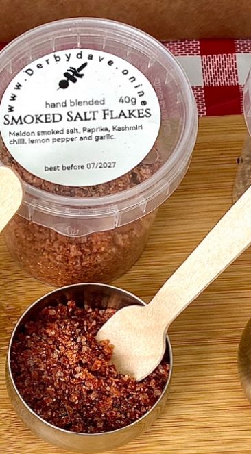 Smoked sea salt for steak, BBQs, chicken.