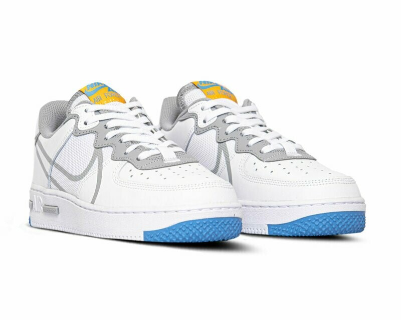 Nike Air Force 1 React White Light Smoke Grey University Gold